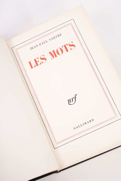 null Jean-Paul SARTRE. Les Mots. Paris, NRF, 1963. In-8, chagrin noir orné sur le...