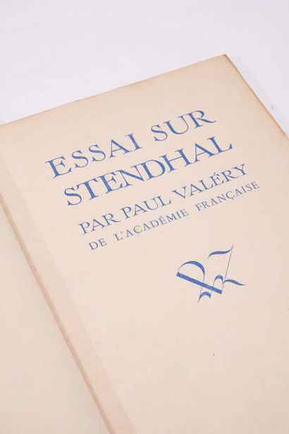 null Paul VALÉRY. Essay on Stendhal. Paris, Schiffrin, 1927. In-8, blue half-chagrin...