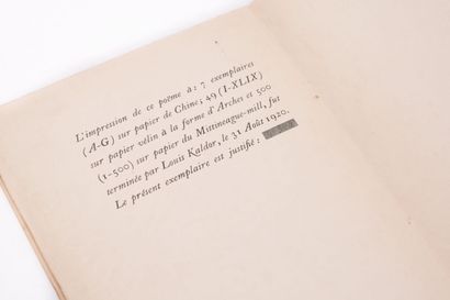 null Paul VALÉRY. Le Cimetière marin. Paris, Emile-Paul, 1920. In-8, broché.	
Karaïskakis,...