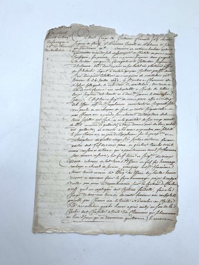 null ARCHIVES XVIIIe 							
Ensemble de 17 documents, datés de 1707 à 1788, sur...