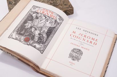 null Anatole FRANCE. Les Opinions de M. Jérôme Coignard Paris, Les Cent Bibliophiles,...