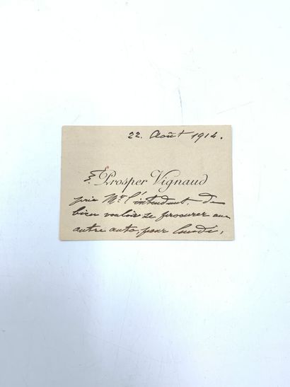 null PETAIN Philippe (1856-1951) 					
Lettre autographe signée à « Mon cher Bel...
