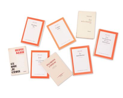 null Hervé BAZIN. Various works. Paris, Seuil, Grasset, 1966-1981. 8 volumes in-8,...