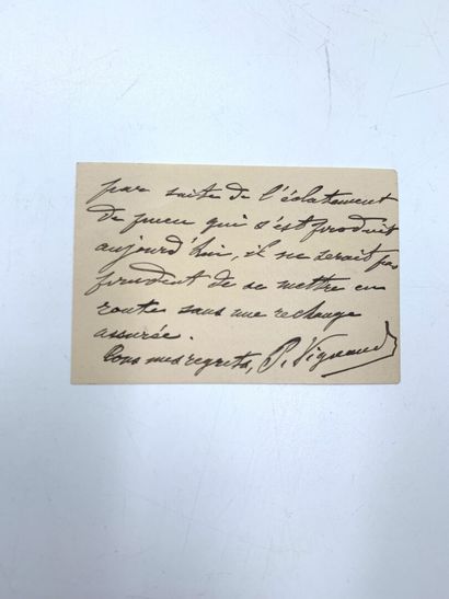 null PETAIN Philippe (1856-1951) 					
Lettre autographe signée à « Mon cher Bel...