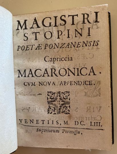 null [Cesare Orsini de Ponzana, called] Magistri STOPINI. Capriccia macaronica, cum...