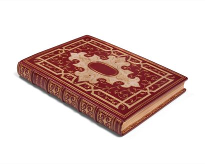 null BINDING of the XIXth century. In-4, cherry red morocco, decorated in Renaissance...