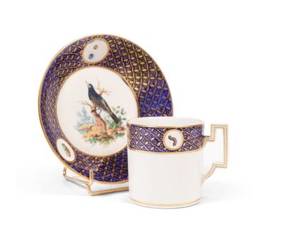 null Tournai
Cup litron and its saucer in soft porcelain with polychrome decoration...