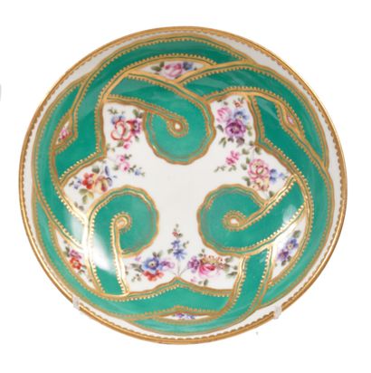 null Sevres
Calabrian soft porcelain cup saucer with polychrome decoration of garlands...
