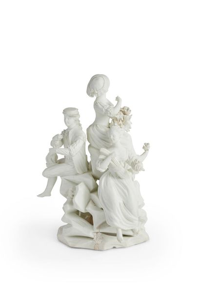 null Orleans
Group in cookie of soft porcelain representing two couples sitting on...