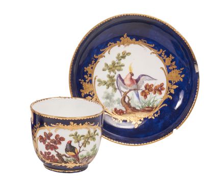 null Sevres
Bouillard cup and its saucer in soft porcelain with polychrome decoration...