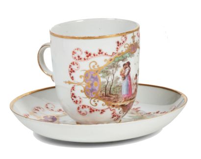 Doccia
Porcelain cup and saucer with polychrome...