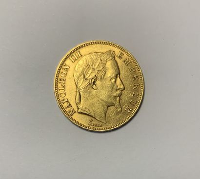 null * FRANCE 
Pièce de 50 francs or, Napoléon III lauré, 1866
Poids : 16 g