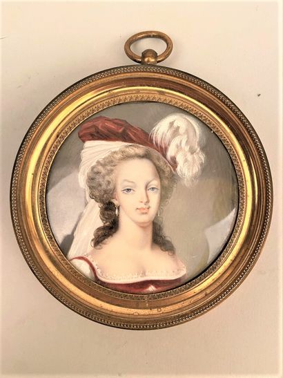 null ECOLE FRANCAISE du XIXème siècle.

Portrait en buste de Marie-Antoinette

Gouache...