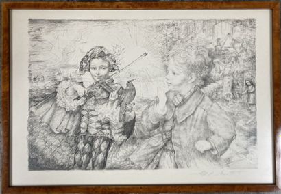 null Lucien-Philippe MORETTI (1922-2000)

Harlequin 

Lithograph, signed lower right....