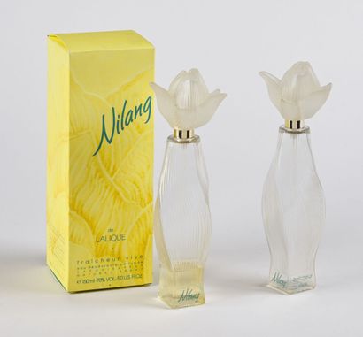 null CRISTAL LALIQUE 

Lot de deux flacons de parfum « Nilang ». 

Épreuves en plastique...