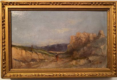 null Jules CHERUIT (XIXème)

Paysage de montagne animé

Huile sur panneau, signée...