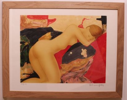 null Set of framed lithographs, including : 

- Alain BONNEFOIT (1937)

Young nude...