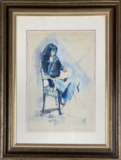 null Philippe CARA COSTEA (1925-2006)

Jeune fille en bleu

Gouache sur papier, signée...