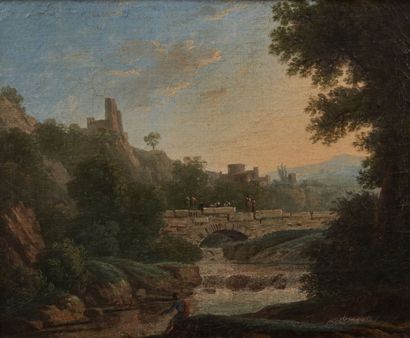 null École française du XVIIIe siècle 

Paysage au pont

Huile sur toile 

43,5 x...
