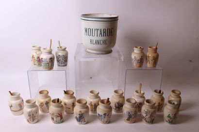 null LUNEVILLE and others

Set of mustard pots in fine earthenware with polychrome...