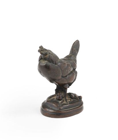 null D'après Emmanuel FRÉMIET (1824-1910)

Coq 

Épreuve en bronze à patine brune,...