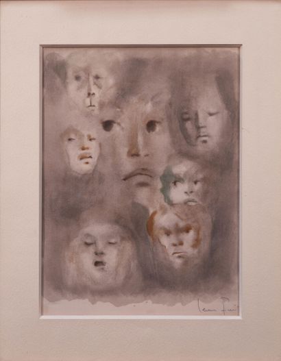null Leonor FINI (1907-1996) 

Ensemble de trois estampes comprenant : 

- Visages...