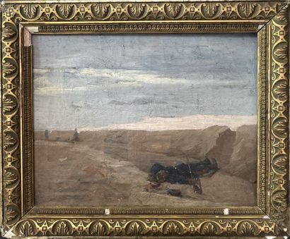 null École du XIXe siècle 

Soldat mort au pied du talus

Huile sur toile. 

19 x...