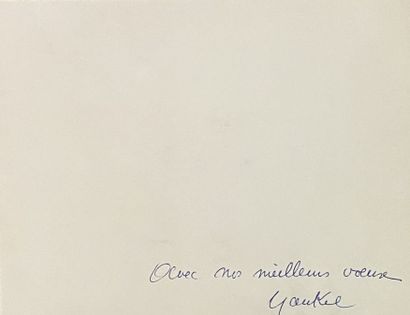 null Jacques YANKEL (1920-2020)

Carte de voeux lithographiée, signée en bas à droite,...