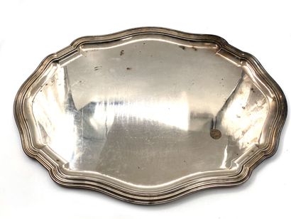 null BOIN-TABURET
Serving tray or large dish in silver plated metal, signed "BOIN-TABURET...