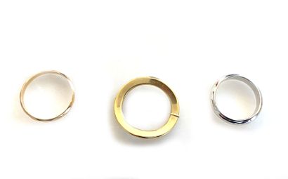 SET of three wedding rings in gold 750 thousandth....