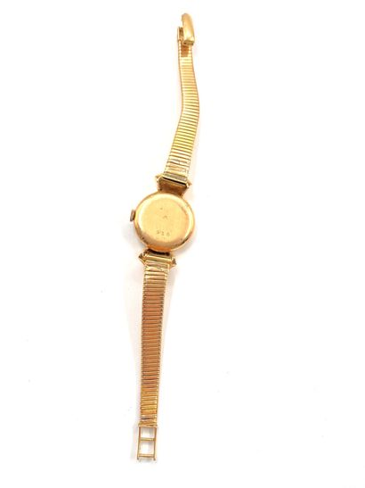 null MONTRE bracelet de dame en or jaune 750 millièmes, la montre de forme ronde,...