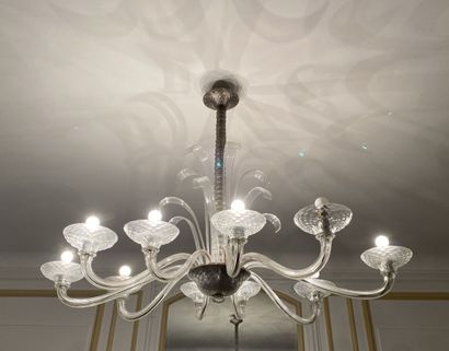null MURANO
Important chandelier in translucent glass with ten large arms of light...