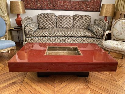 null In the style of Willy RIZZO (1928-2013)
Rectangular coffee table in red lacquer...