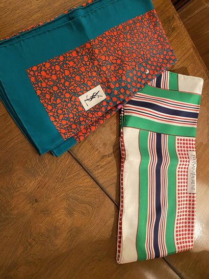 Yves Saint Laurent
Two silk scarves with...