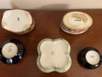 null SET of porcelain BOXES and CASES including
- Naples, two oval-shaped porcelain...