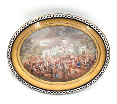 null Ecole Française du XIX°siècle 
Scène de bal
Miniature
6 x 8 cm