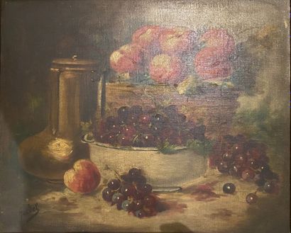 null Jean-Baptiste GARDEL (1818-1874)
Natures mortes aux raisins et aux pêches
Deux...