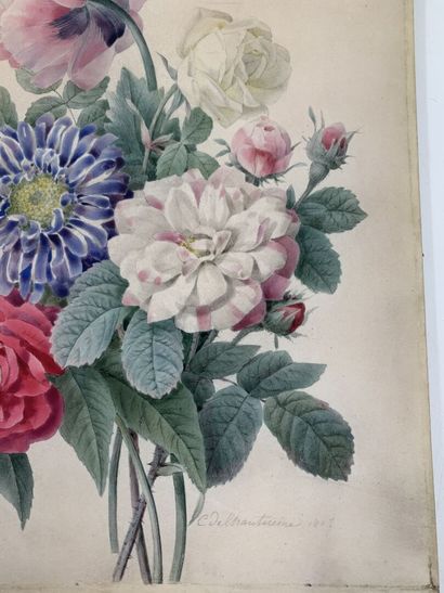 null Camille DE CHANTEREINE (?-1847)
Floral compositions, in the taste of REDOUTE
Two...