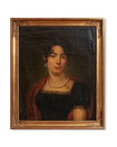 null ECOLE FRANCAISE du XIXème siècle
Portrait de dame au collier de perles
Huile...