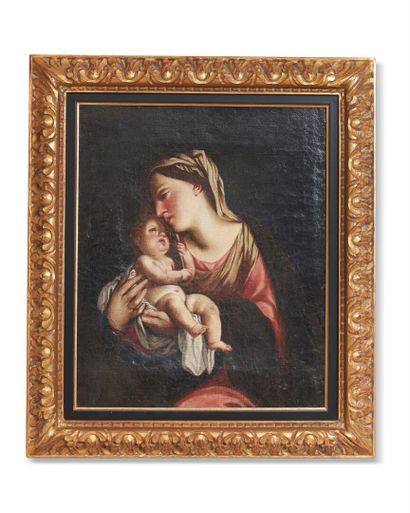 null ECOLE FRANCAISE du XIXème siècle
Vierge à l'enfant 
Huile sur toile
40 x 33,5...
