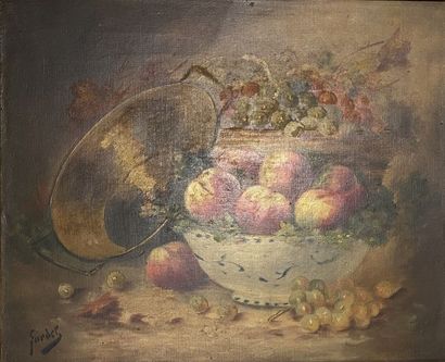 null Jean-Baptiste GARDEL (1818-1874)
Natures mortes aux raisins et aux pêches
Deux...