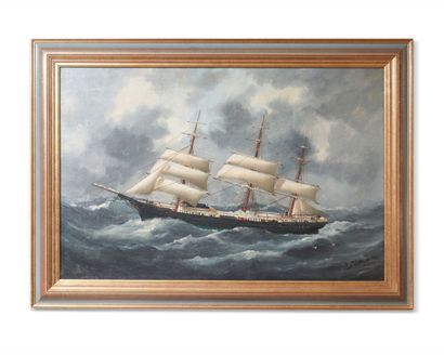 null Edouard ADAM
(Brie-Comte-Robert 1847 - Le Havre 1929)
Navire dans la tempête
Toile
60...