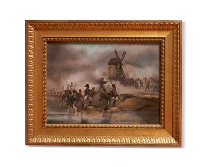 null Ecole FRANCAISE du XIXème siècle
Soldats attaquant un moulin
Huile sur toile
24...