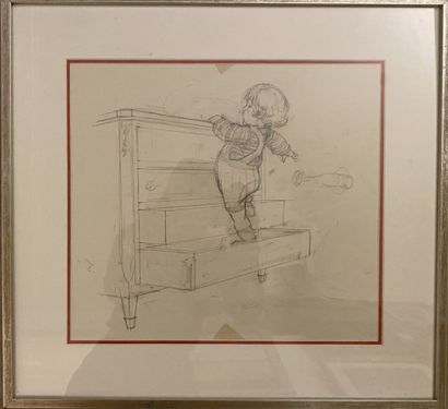 null Albert UDERZO (1927-2020)
The dangers of childhood
Two drawings and a study...