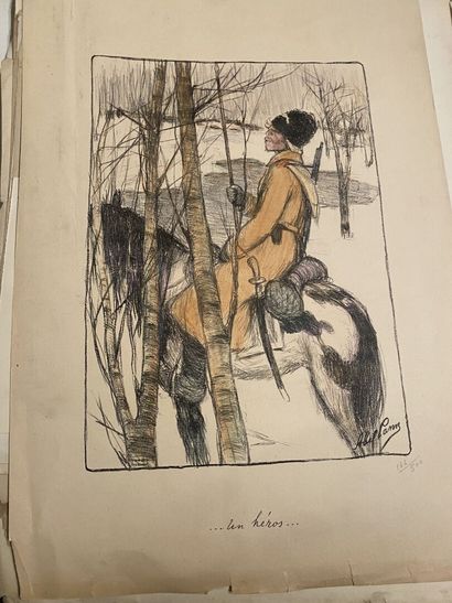 null Lot of engravings including Steinlen, Forain 