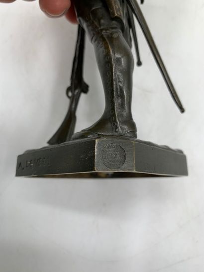 null A. LEVEEL (XIXe siècle)
Vieille garde
Epreuve en bronze à patine brune, signée,...