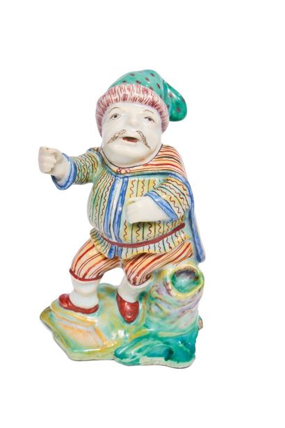 null VILLEROY
Statuette in soft porcelain representing a grotesque dwarf standing...