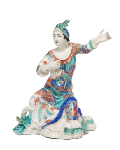 null SAINT-CLOUD
Figure of Chinese actress in soft porcelain, in theater costume,...