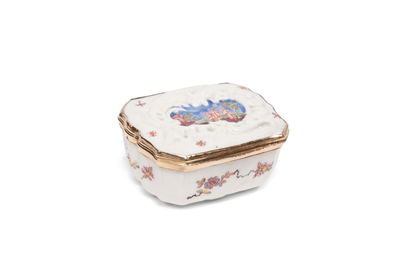 null SAINT CLOUD
Rectangular covered snuffbox in soft porcelain with
decorated with...