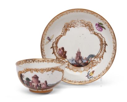 Meissen
Porcelain tea cup and saucer with...
